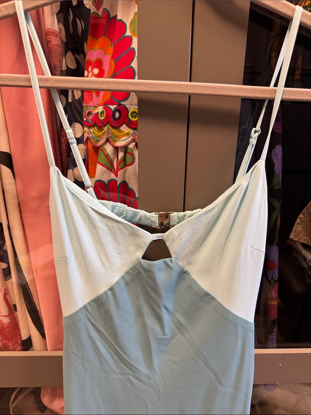 Abercrombie & Fitch Light Blue Two-Tone Maxi Slip Dress - Picture 2 of 7